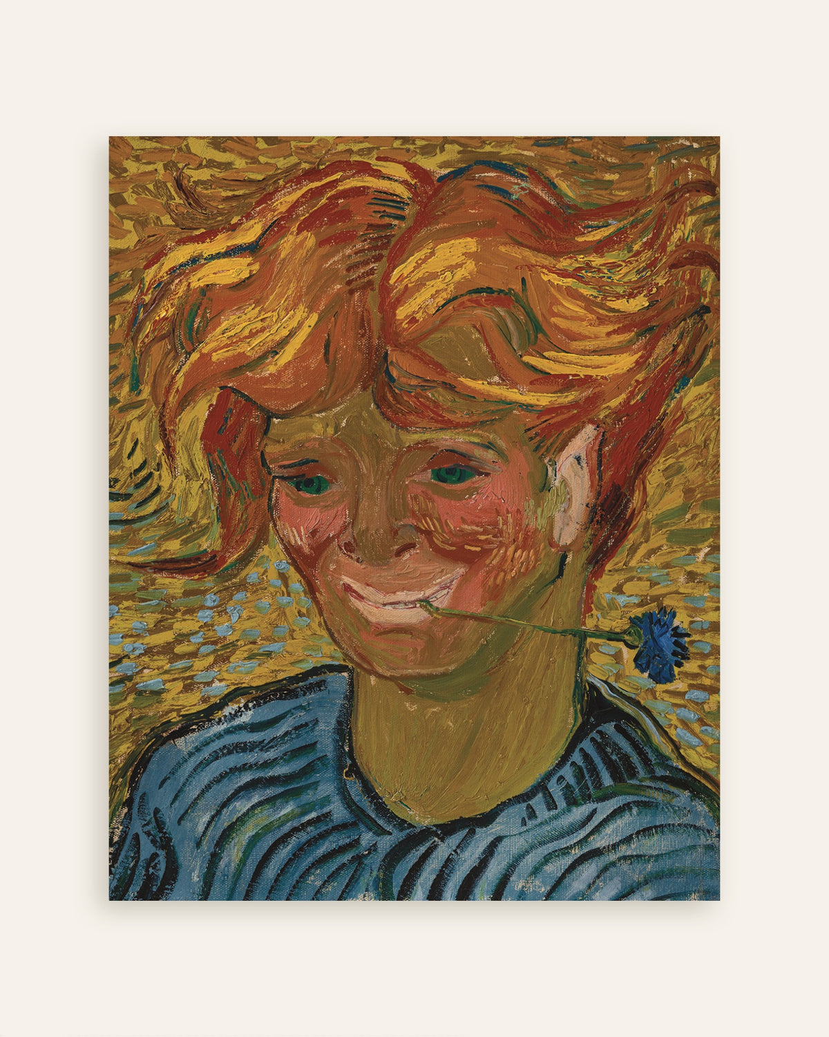 Plakat „Młody mężczyzna z chabrem (1890), Vincent van Gogh”, miniatura